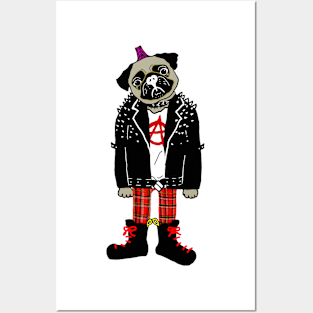 punk pug Posters and Art